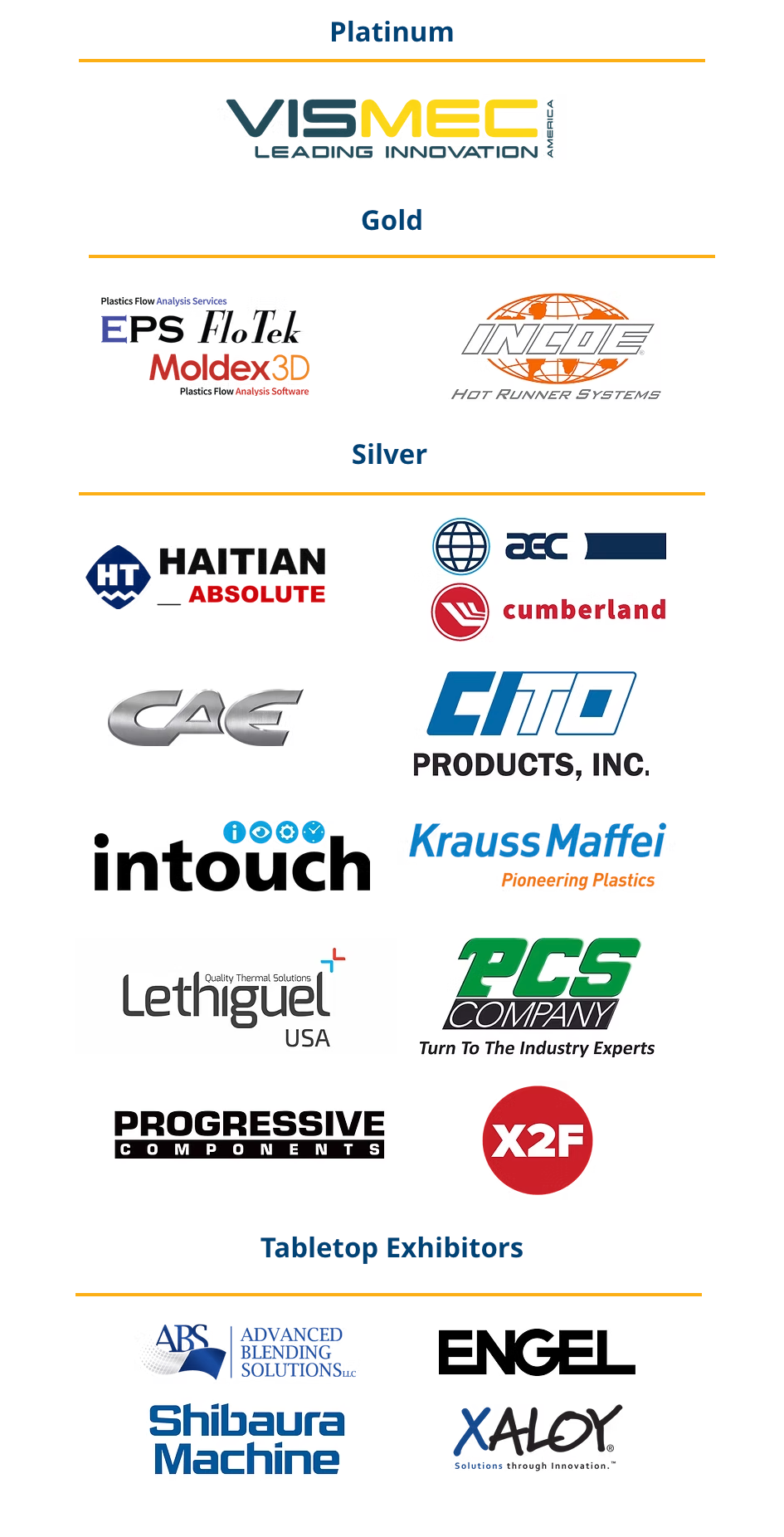 Molding Conference 2026 Sponsors