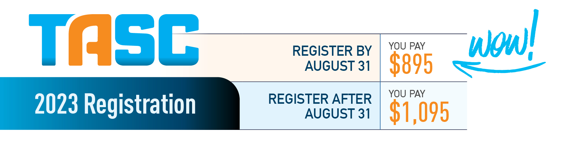 TASC 2023 Registration Pricing